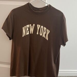 Brandy Melville Chocolate 'New York' Tee